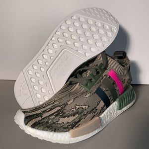 Adidas NMD R1 Primeknit Green Glitch Camo BY9865